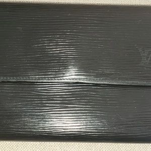 LV Black Epi Leather Porte Tresor Etui wallet